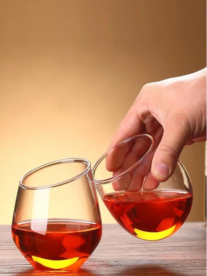 1 تشيس طقم ٤ أكواب زجاج كريستال بوروسيليكات مائل سعة ٣٥٠ مل - Image 4